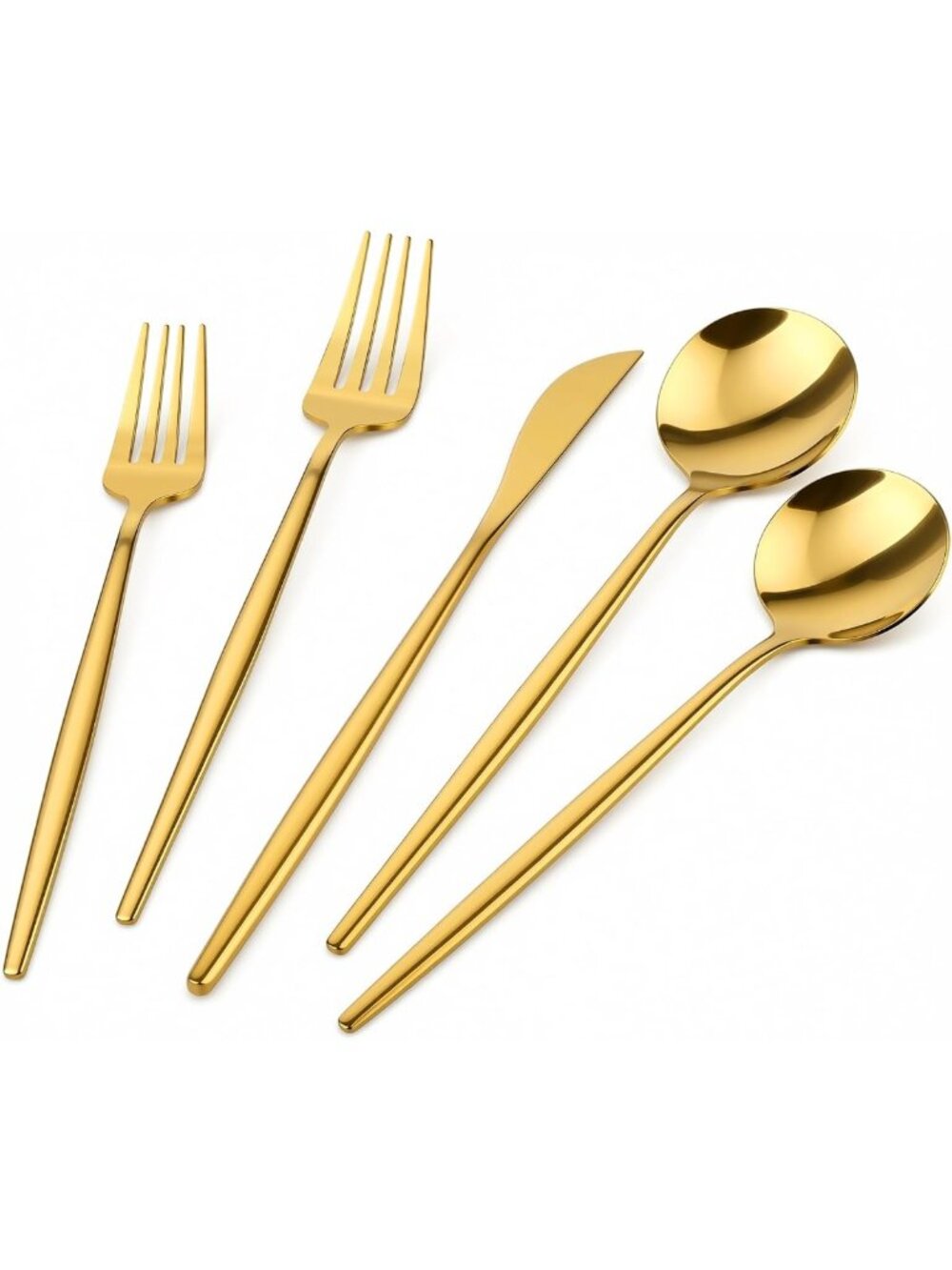 Elegant 40-Piece Gold & Silver Flatware Set for 8 - Stainless Steel Cutlery